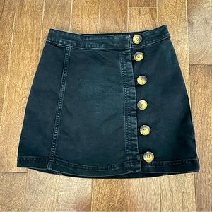 Free People Black Button Skirt Size 2